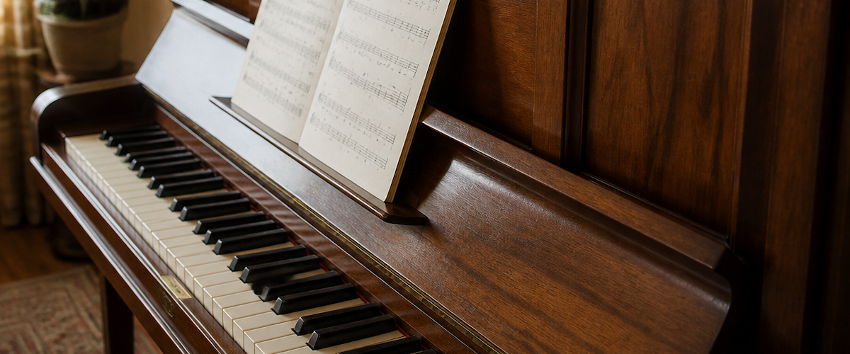 piano in living room